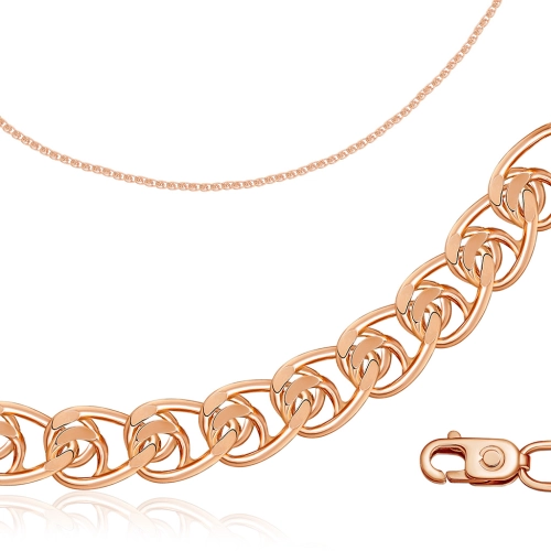 Цепь из серебра 925 пробы с позолотой