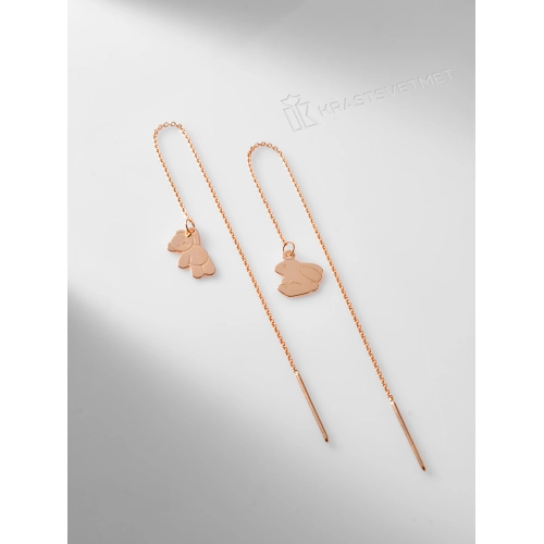 Серьги продевки из золота 585 пробы