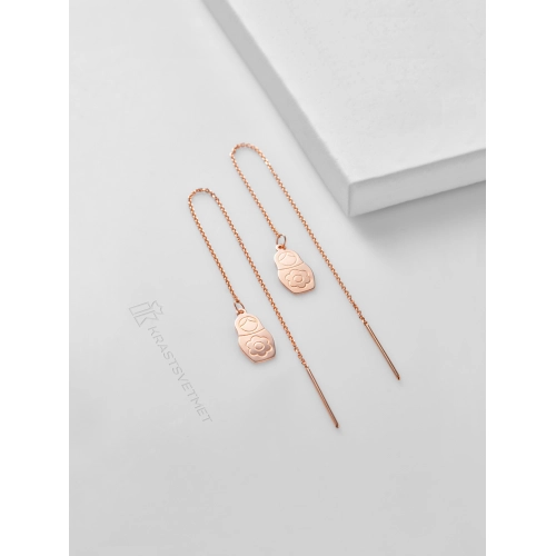 Серьги продевки из золота 585 пробы