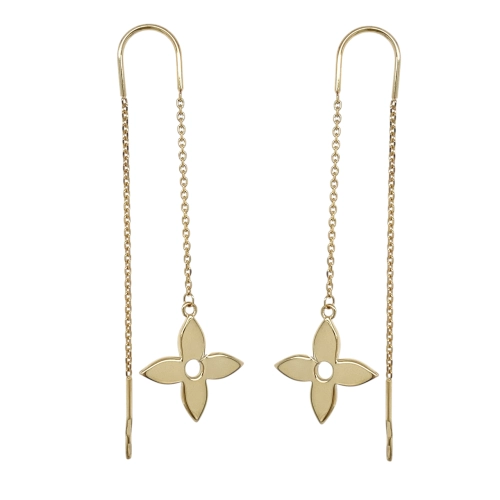 Серьги продевки из желтого золота 585 пробы