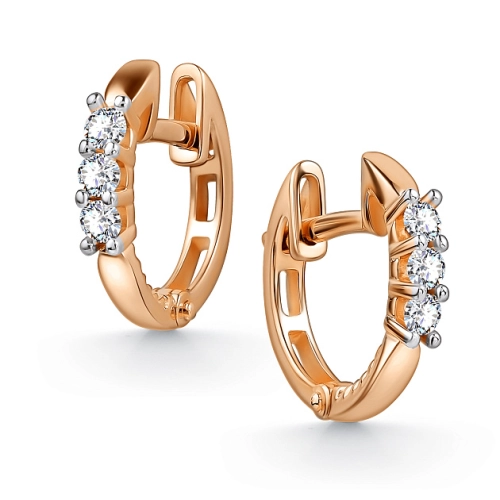 Серьги из золота 585 пробы с бриллиантами