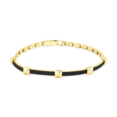 Браслет (585 ж) черный бриллиант