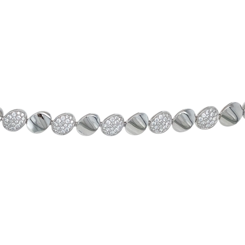 Браслет из белого золота 585 пробы с фианитами