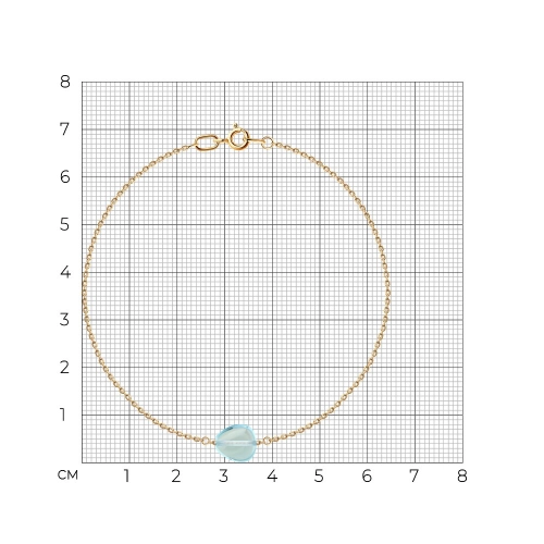 Браслет из золота 585 пробы с топазом