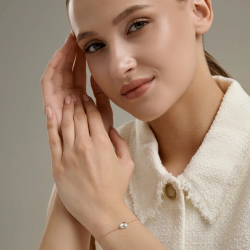 Браслет из золота 585 пробы с топазом