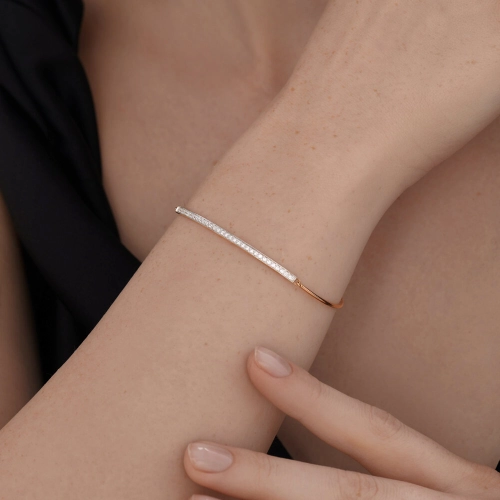 Браслет из золота 585 пробы с фианитами