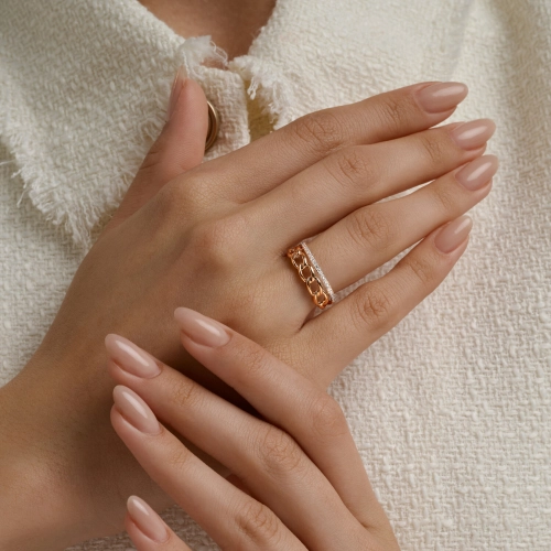 Кольцо из золота 585 пробы с фианитами