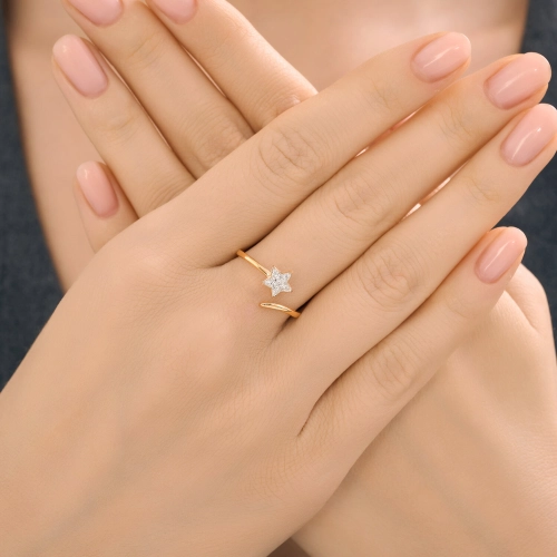 Кольцо из золота 585 пробы с фианитами