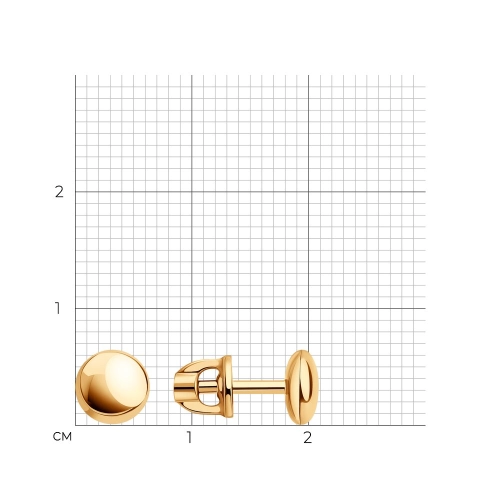Серьги пусеты из золота 585 пробы