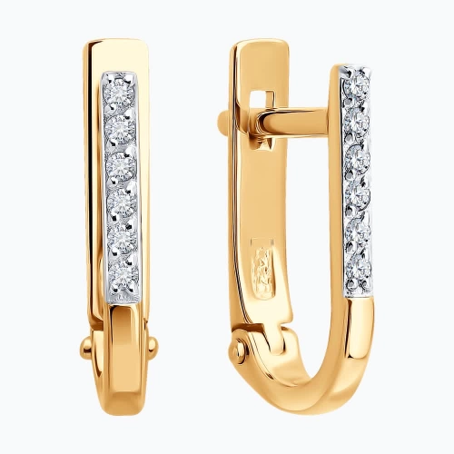 Серьги из золота 585 пробы с фианитами