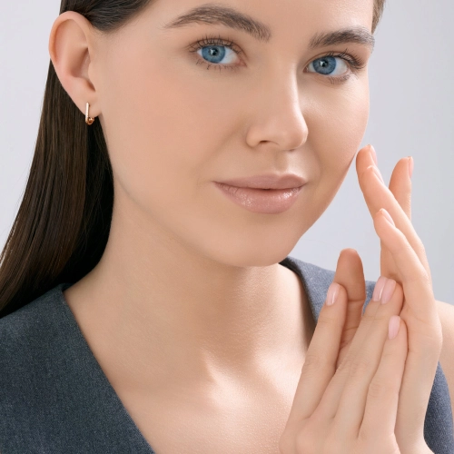 Серьги из золота 585 пробы с фианитами