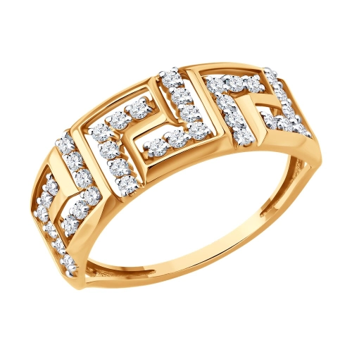 Кольцо из золота 585 пробы с фианитами