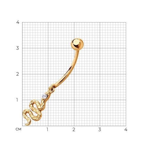 Пирсинг в пупок из золота 585 пробы