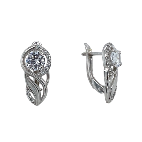 Серьги из серебра 925 пробы с фианитами