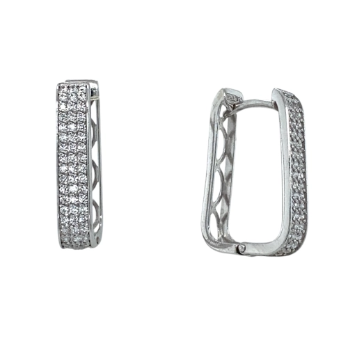 Серьги из серебра 925 пробы с фианитами