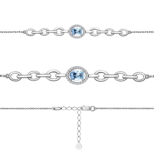 Браслет из серебра 925 пробы с топазами и фианитами