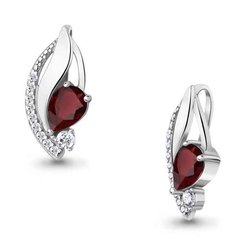 Подвеска (925) гранат, фианит бегунок