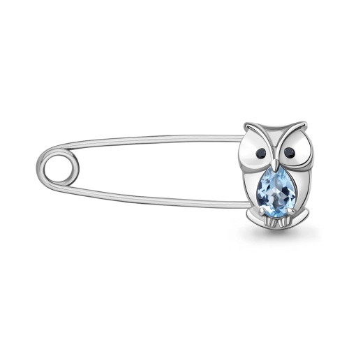 Брошь (925) топаз, кристалл булавка