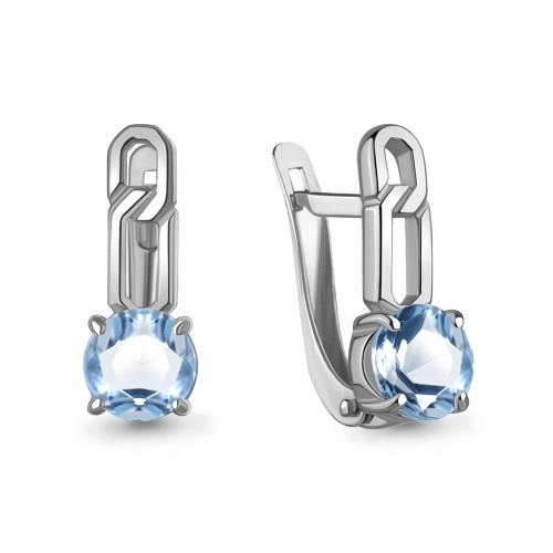 Серьги из серебра 925 пробы с топазами
