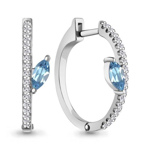Серьги из серебра 925 пробы с топазами и фианитами