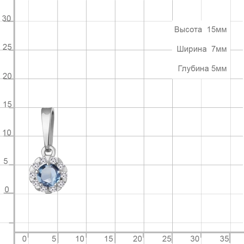 Подвеска из серебра 925 пробы с топазами и фианитами