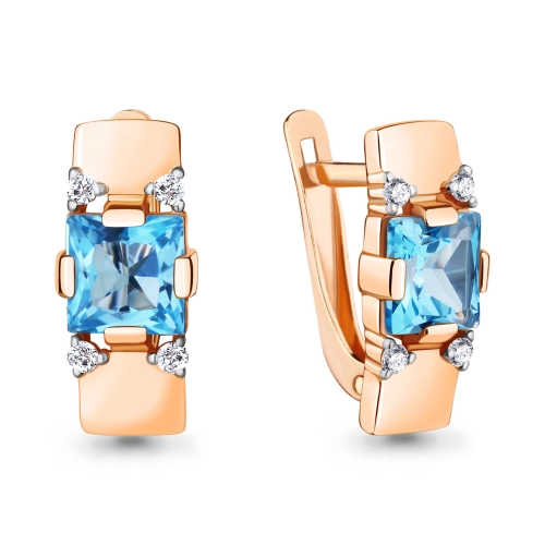 Серьги (925 п) топаз, фианит