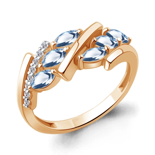 Кольцо (925 п) топаз, фианит