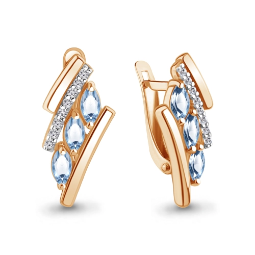 Серьги (925 п) топаз, фианит