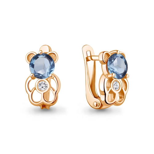 Серьги (925 п) топаз, фианит