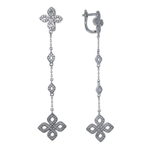 Серьги из серебра 925 пробы с фианитами
