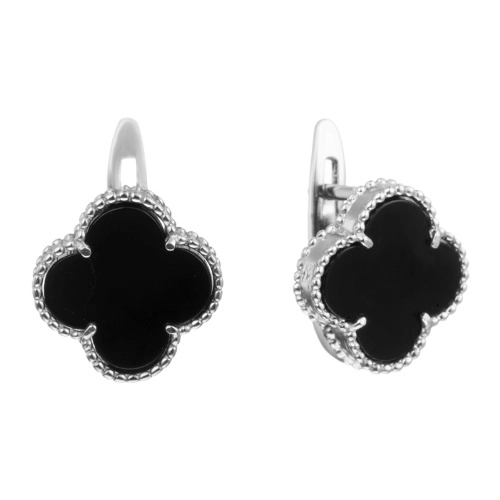 Серьги из серебра 925 пробы с ониксом