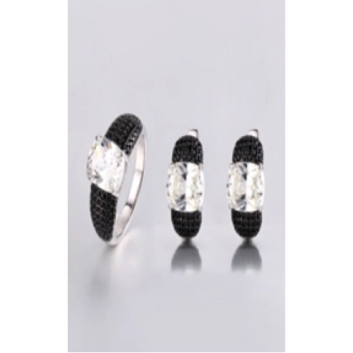 Серьги из серебра 925 пробы с цветными цирконами