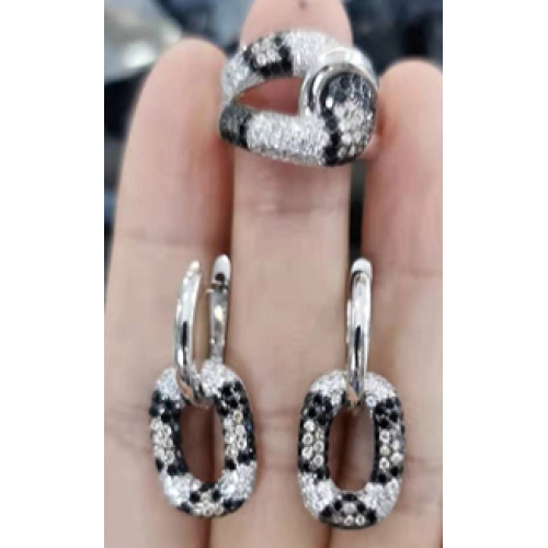 Серьги из серебра 925 пробы с цветными цирконами