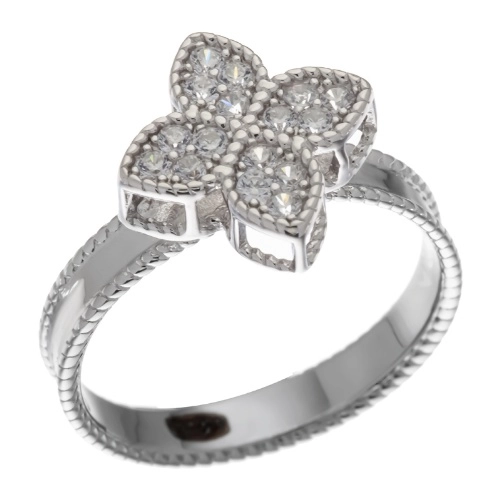 Кольцо из серебра 925 пробы с цирконами