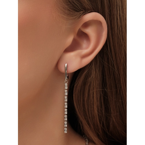 Серьги из серебра 925 пробы с цирконами