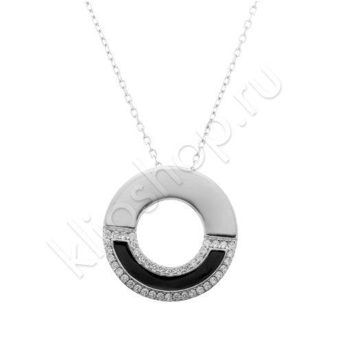 Колье (925) эмаль, циркон