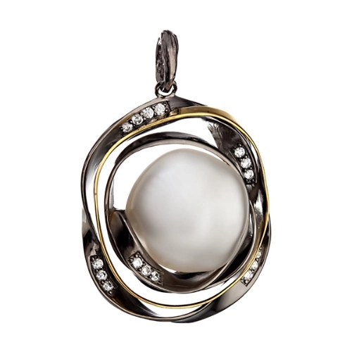 Подвеска (925) жемчуг, циркон