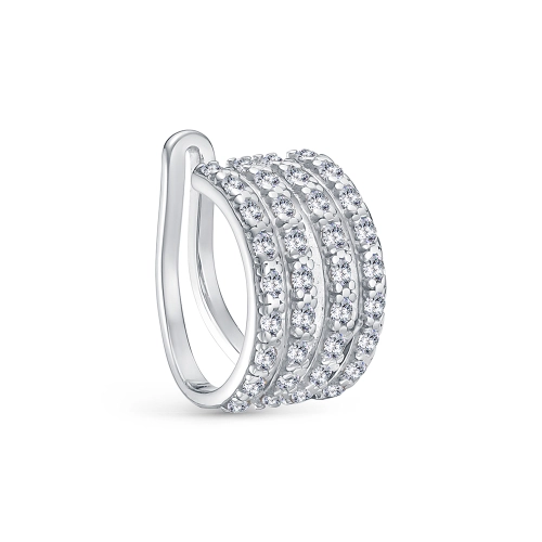 Серьга (925) фианит каффа