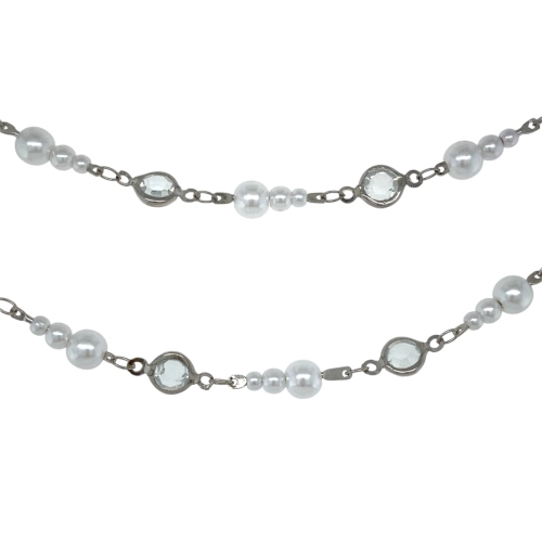 Браслет (Сплав) жемчуг синт., фианит