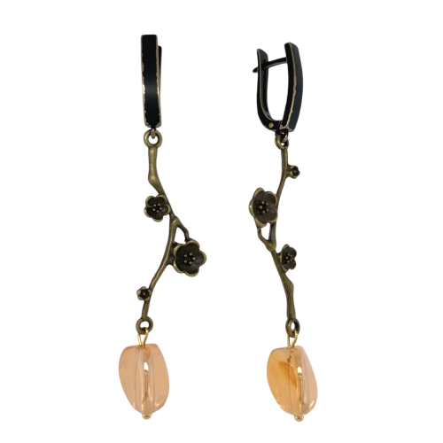 Серьги (Сплав) юв. стекло цветное