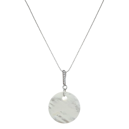 Колье (Сплав) перламутр, фианит