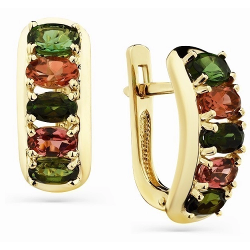 Серьги (585 ж) турмалин