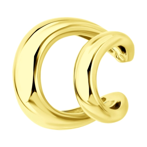 Моносерьга кафф из серебра 925 пробы с позолотой