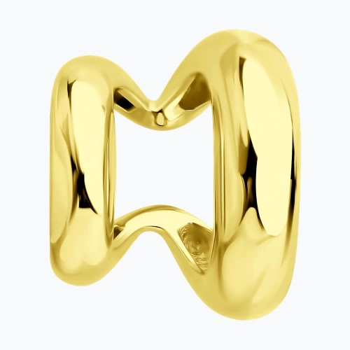 Моносерьга кафф из серебра 925 пробы с позолотой