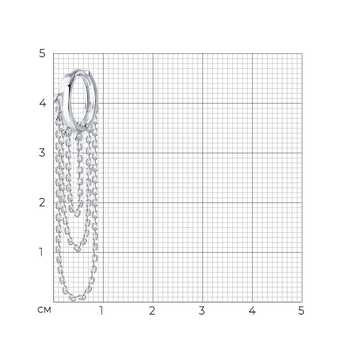 Моносерьга из серебра 925 пробы