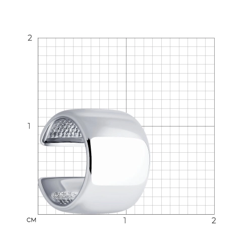 Моносерьга кафф из серебра 925 пробы