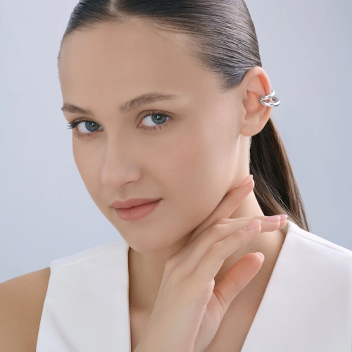 Моносерьга кафф из серебра 925 пробы