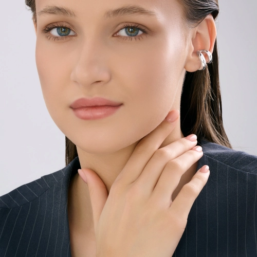 Моносерьга кафф из серебра 925 пробы