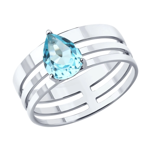 Кольцо из серебра 925 пробы с топазом