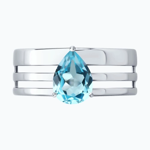 Кольцо из серебра 925 пробы с топазом